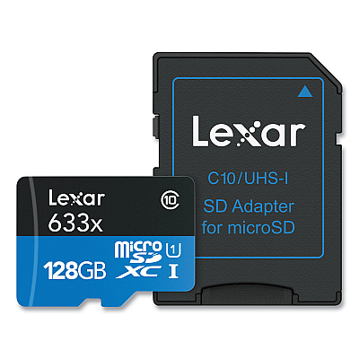 Lexar microSDXC Memory Card, UHS-I U1 Class 10, 128 GB (LXRMI128BBNL633)