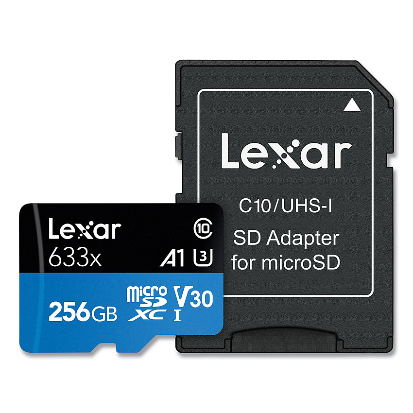Lexar microSDXC Memory Card, UHS-I U1 Class 10, 256 GB (LXRMI256BBNL633)