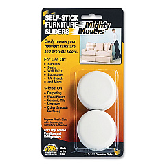 Master Caster Mighty Movers Self-Stick Furniture Sliders, Round, 2.25" Diameter, Beige, 4/Pack (MAS87003)