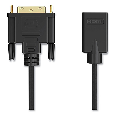 NXT Technologies DVI to HDMI Adapter, 6", Black (NXT24400010)