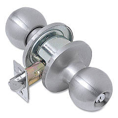 Tell Light Duty Commercial Storeroom Knob Lockset, Stainless Steel Finish (PFQCL101705)