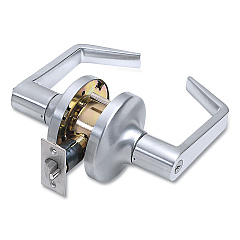 Tell Heavy Duty Commercial Entry Lever Lockset, Satin Chrome Finish (PFQCL100150)