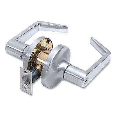 Tell Heavy Duty Commercial Entry Lever Lockset, Satin Chrome Finish (PFQCL100150)