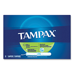 Tampax Cardboard Applicator Tampons, Super, 10/Box (PGC31409)