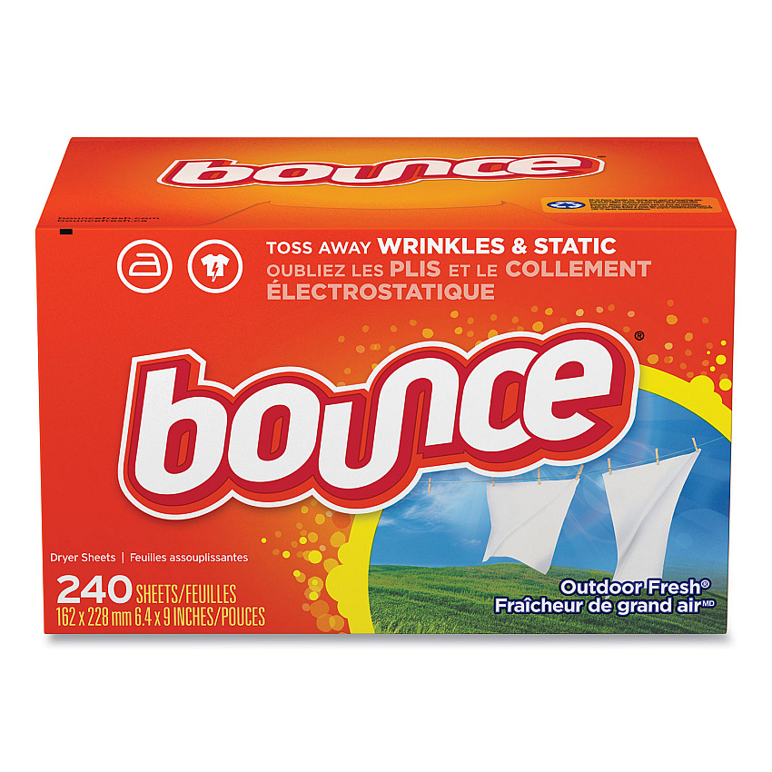 Bounce Fabric Softener Sheets, Outdoor Fresh, 240 Sheets/Pack (PGC07312)