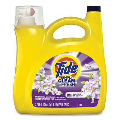 Tide Simply Clean and Fresh Laundry Detergent, Berry Blossom, 89 Loads, 128 oz Pump Bottle (58710)