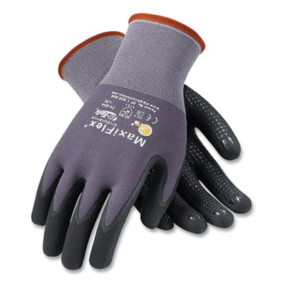 MaxiFlex Endurance Seamless Knit Nylon Gloves, Large (Size 9), Gray/Black, 12 Pairs (PID34844L)