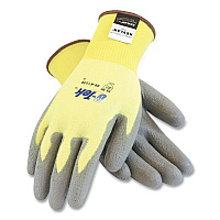 PIP G-Tek KEV Cut-Resistant Seamless-Knit Gloves, Medium (Size 8), Yellow/Gray, 12 Pairs (PID09K1250M)