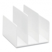 Poppin Fin Series Plastic Mail and File Organizer, 3 Sections, Letter Size Files, 6.5 x 6.4 x 5.5, White (102742)