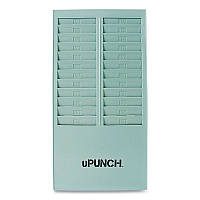 uPunch Time Card Rack, 24 Pockets, Gray (PPZHNTCR24)