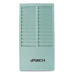 uPunch Time Card Rack, 24 Pockets, Gray (PPZHNTCR24)