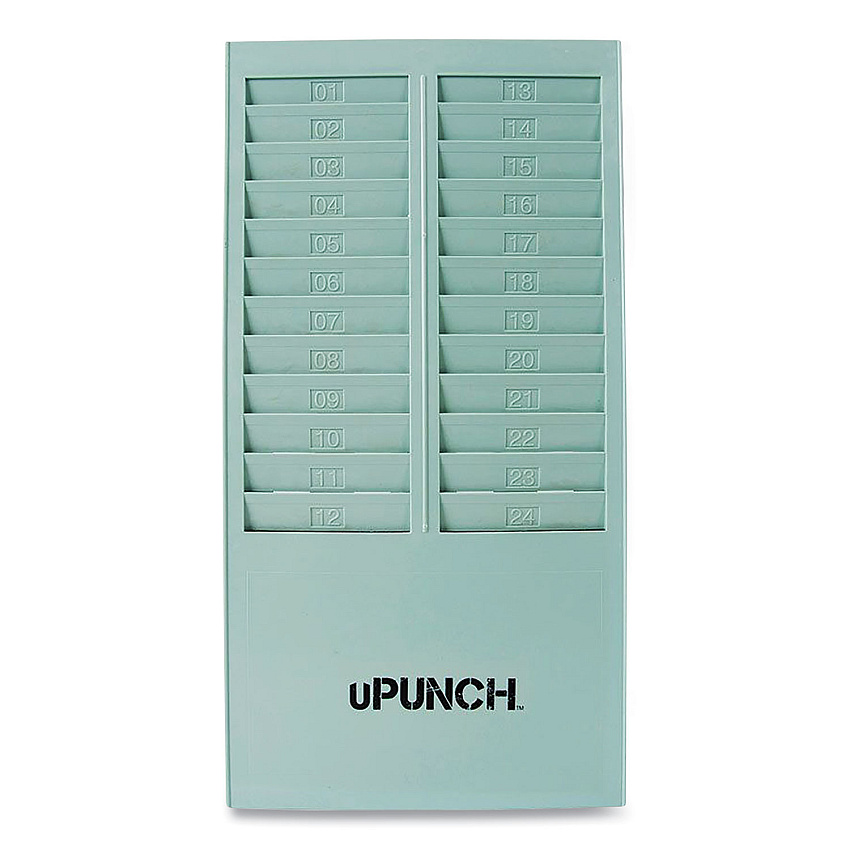 uPunch Time Card Rack, 24 Pockets, Gray (PPZHNTCR24)