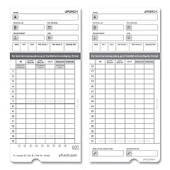 Time Clock Cards for uPunch HN4000, Two Sides, 7.37 x 3.37, 50/Pack (PPZHNTCL2050)