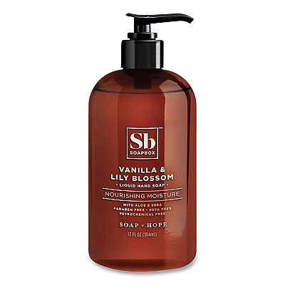 Soapbox Hand Soap, Vanilla and Lily Blossom Scent, 12 oz, 3/Box (SBX00679BX)