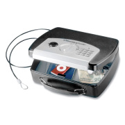 Sentry Safe P008E Portable Electronic Security Safe, 0.08 cu ft, 10 x 7.9 x 2.9, Black/Silver