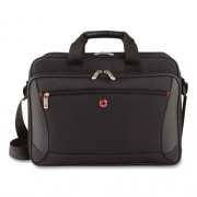 Wenger SwissGear Mainframe Laptop Briefcase, Fits Devices Up to 16", Polyester, 15.75 x 6 x 12, Black/Gray (64038010)