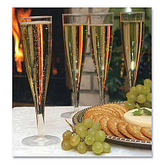 Tablemate Plastic Champagne Glasses, 5 oz, Clear, 10/Pack (TBL0244Z)