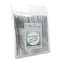 Tablemate Sterling Heavy-Duty Plastic Cutlery, Knives, Silver, 50/Pack (TBL8305KSV)