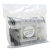Tablemate Sterling Heavy-Duty Plastic Cutlery, Spoons, Silver, 50/Pack (TBL8305SSV)