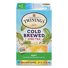 TWININGS Cold Brew Iced Tea Bags, Mint, 0.07 oz Tea Bag, 20/Box (TWG51335)