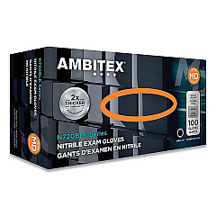 AMBITEX N720 Series Powder-Free Nitrile Gloves, 6 mil, Medium, Black, 100/Box, 10 Boxes/Carton (TXINMD720BLK)