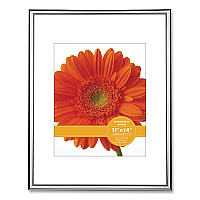 Victory Light Metallic Poster Frame with Mat, 8 x 10 Insert, Silver/Black (VLUVF2001B1114S)