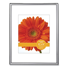 Victory Light Metallic Poster Frame with Mat, 8 x 10 Insert, Silver/Black (VLUVF2001B1114S)