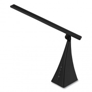 V-Light LED Pyramid-Base Tilt-Arm Desk Lamp with USB Charging Station, 12" to 16.2" High, Black (VSLD363BN)