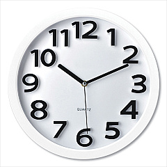 Victory Light Wall Clock with Raised Numerals and Silent Sweep Dial, 13' Overall Diameter, White Case, White Face, 1 AA (sold separately) (VLUTC62127W)