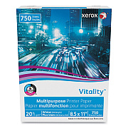 Xerox Vitality Multipurpose Print Paper, 92 Bright, 20 lb Bond Weight, 8.5 x 11, White, 750 Sheets/Ream (XER3R20195)
