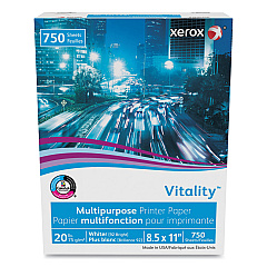 Xerox Vitality Multipurpose Print Paper, 92 Bright, 20 lb Bond Weight, 8.5 x 11, White, 750 Sheets/Ream (XER3R20195)