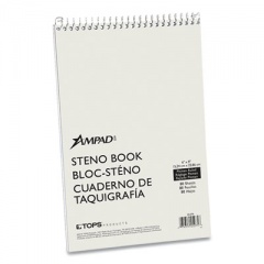 Ampad Steno Pads, Pitman Rule, White Cover, 80 Green-Tint 6 x 9 Sheets (25275)