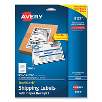 Avery Shipping Labels with TrueBlock Technology, Inkjet Printers, 5.06 x 7.62, White, 25 Sheets/Pack (AVE8127)