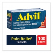 Advil Ibuprofen Pain Reliever Tablets, 100 Count (015040)