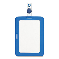 COSCO MyID Badge Holder, Vertical/Horizontal, 3 5/8 x 2 1/4, Blue, 1/ea (COS075014)