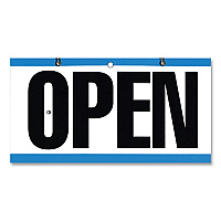 COSCO Open/Closed Outdoor Sign, 11.6 x 6, Blue/White/Black (CSC098013)