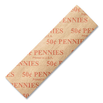 Dunbar Security Products Flat Coin Wrappers, Pennies, $.50, 1000 Wrappers/Box (DBR50PFL)