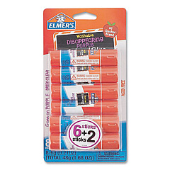 Elmer's Disappearing Purple School Glue Stick, 0.21 oz, Dries Clear, 8/Pack (EPIE1591E1560)