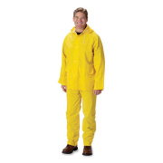 Falcon Premium Three-Piece Rain Suit, PVC/Polyester, 0.35 mm Thick, X-Large, 56" Chest, 50" Waist, Yellow (201350X1)