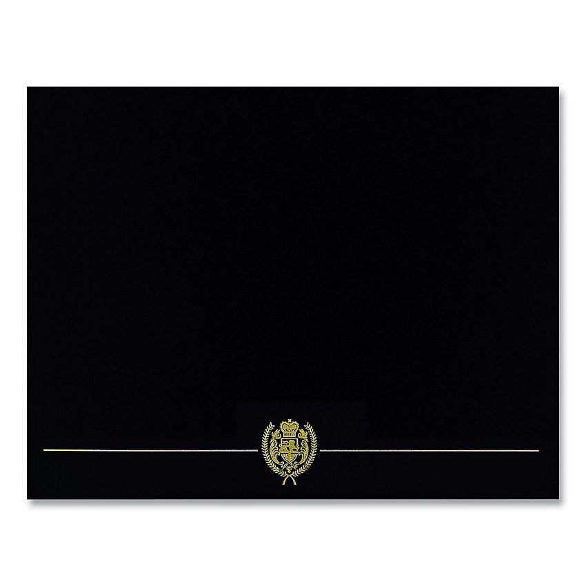 Great Papers Classic Crest Certificate Covers, 9.38 x 12, Black, 5/Pack (GRP903117S)