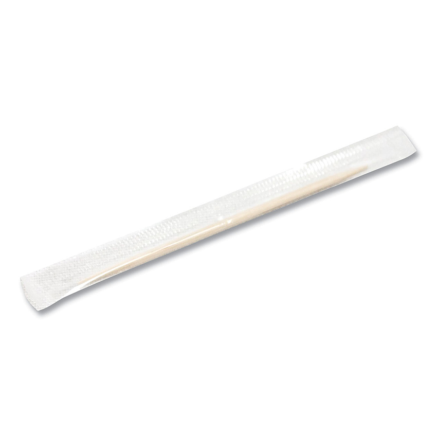 Handgards Individually Wrapped Round Wood Toothpicks, 4", Natural, 1,000/Box, 12 Boxes/Carton (HDGHND14020)