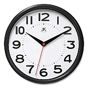 Infinity Instruments Metro Wall Clock, 9" Diameter, Black Case, 1 AA (sold separately) (IFM14220BK3364)