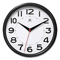 Infinity Instruments Metro Wall Clock, 9" Diameter, Black Case, 1 AA (sold separately) (IFM14220BK3364)