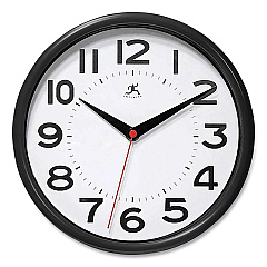 Infinity Instruments Metro Wall Clock, 9" Diameter, Black Case, 1 AA (sold separately) (IFM14220BK3364)