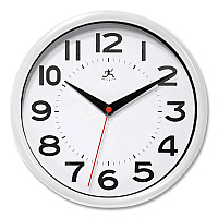 Infinity Instruments Metro Wall Clock, 9" Diameter, White Case, 1 AA (sold separately) (IFM14220WH3364)