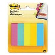 Post-it Page Flag Markers, Jaipur Collection, Assorted Colors, 100 Flags/Pad, 5 Pads/Pack (6705AF2)