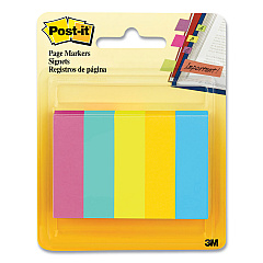 Post-it Page Flag Markers, Jaipur Collection, Assorted Colors, 100 Flags/Pad, 5 Pads/Pack (MMM6705AF2)