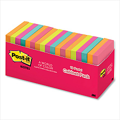 Post-it Notes Original Pads in Poptimistic Colors, Cabinet Pack, 3 x 3, 100 Sheets/Pad, 18 Pads/Pack (MMM65418CTCP)