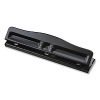 Officemate 11-Sheet Fully Adjustable Two-Three-Hole Punch, 9/32" Holes, Black (OIC90095)