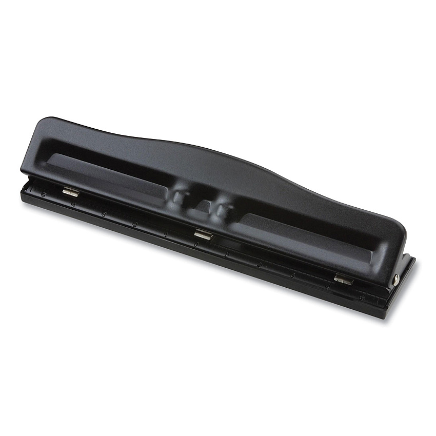 Officemate 11-Sheet Fully Adjustable Two-Three-Hole Punch, 9/32" Holes, Black (OIC90095)